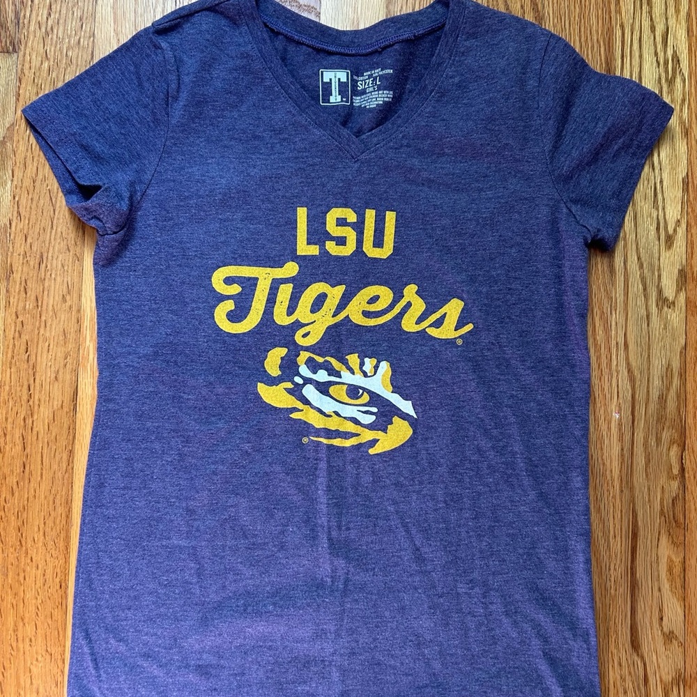LSU Tigers Kids Short Sleeve Purple Tee